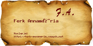 Ferk Annamária névjegykártya