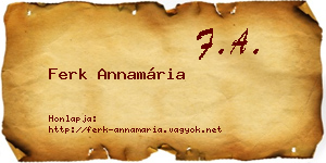 Ferk Annamária névjegykártya